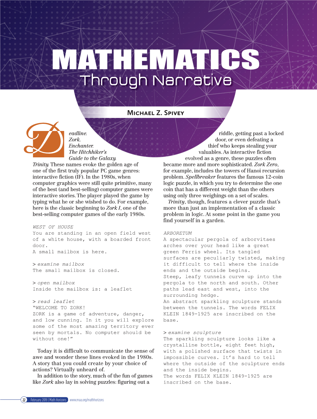 MATHEMATICS Through Narrative