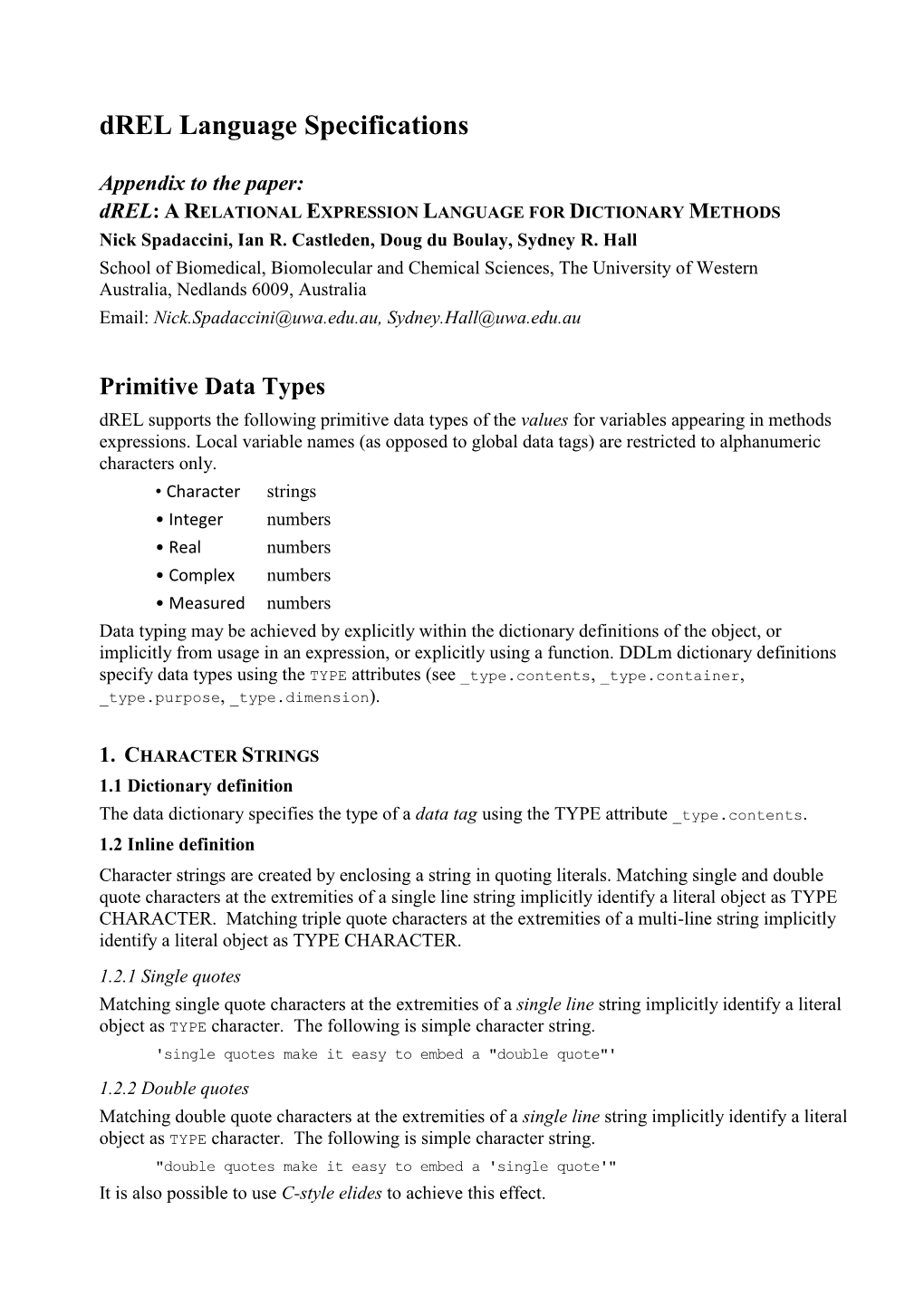 Drel Language Specifications