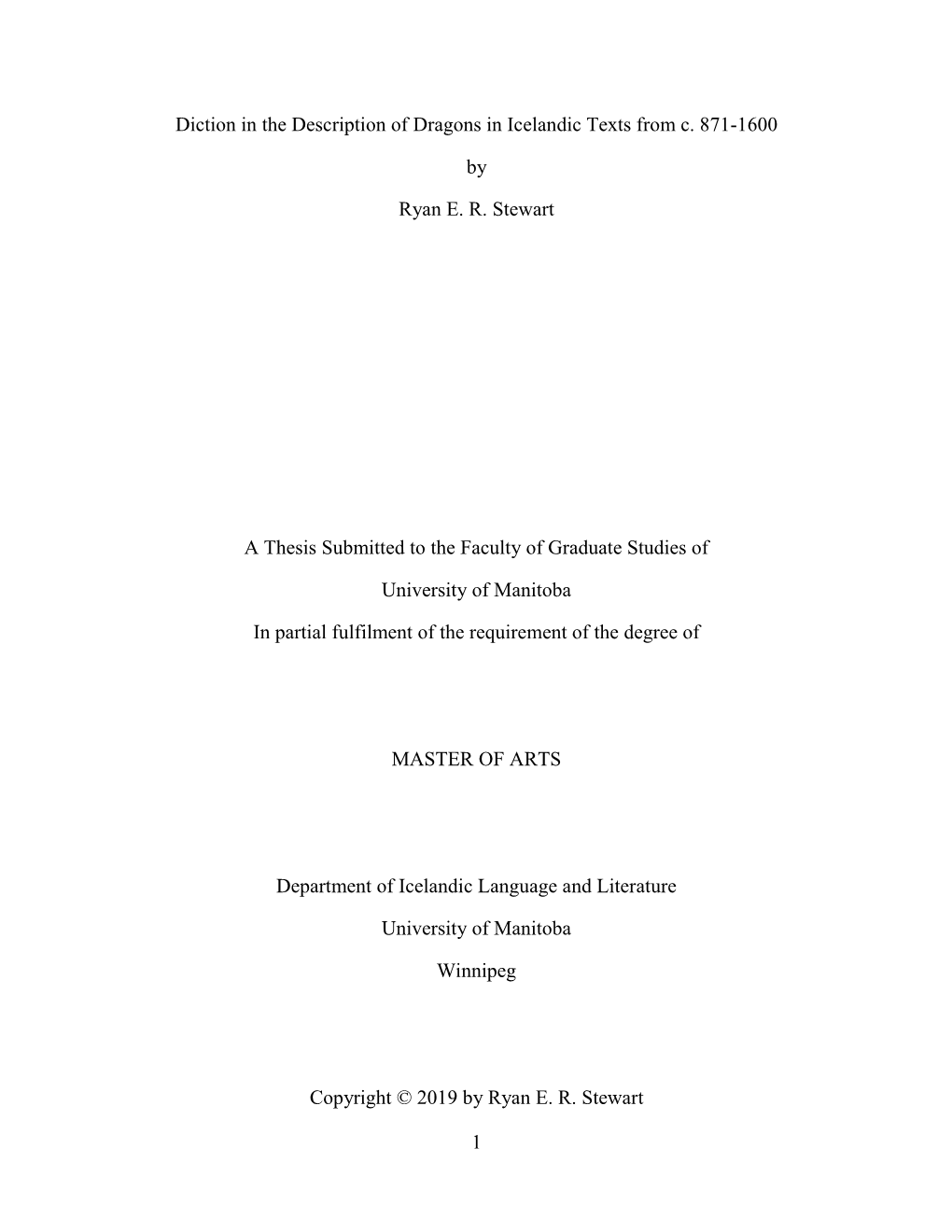 Diction in the Description of Dragons in Icelandic Texts from C. 871 1600