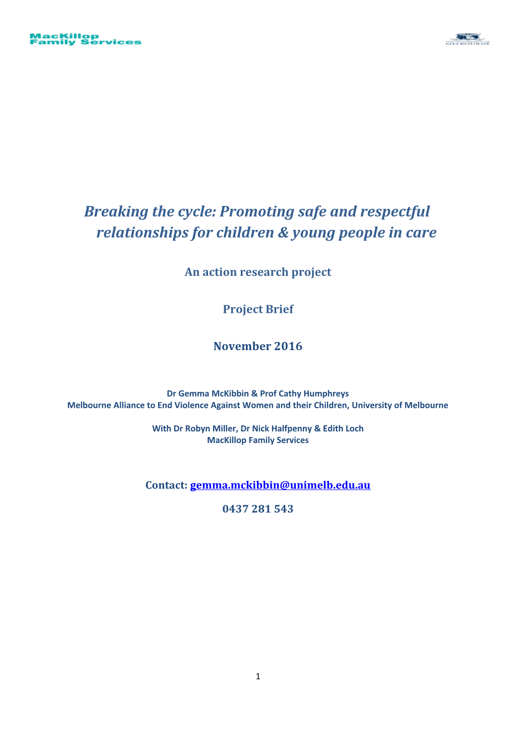 Breaking the Cycle: Promoting Safe and Respectful Relationships for Children & Young People