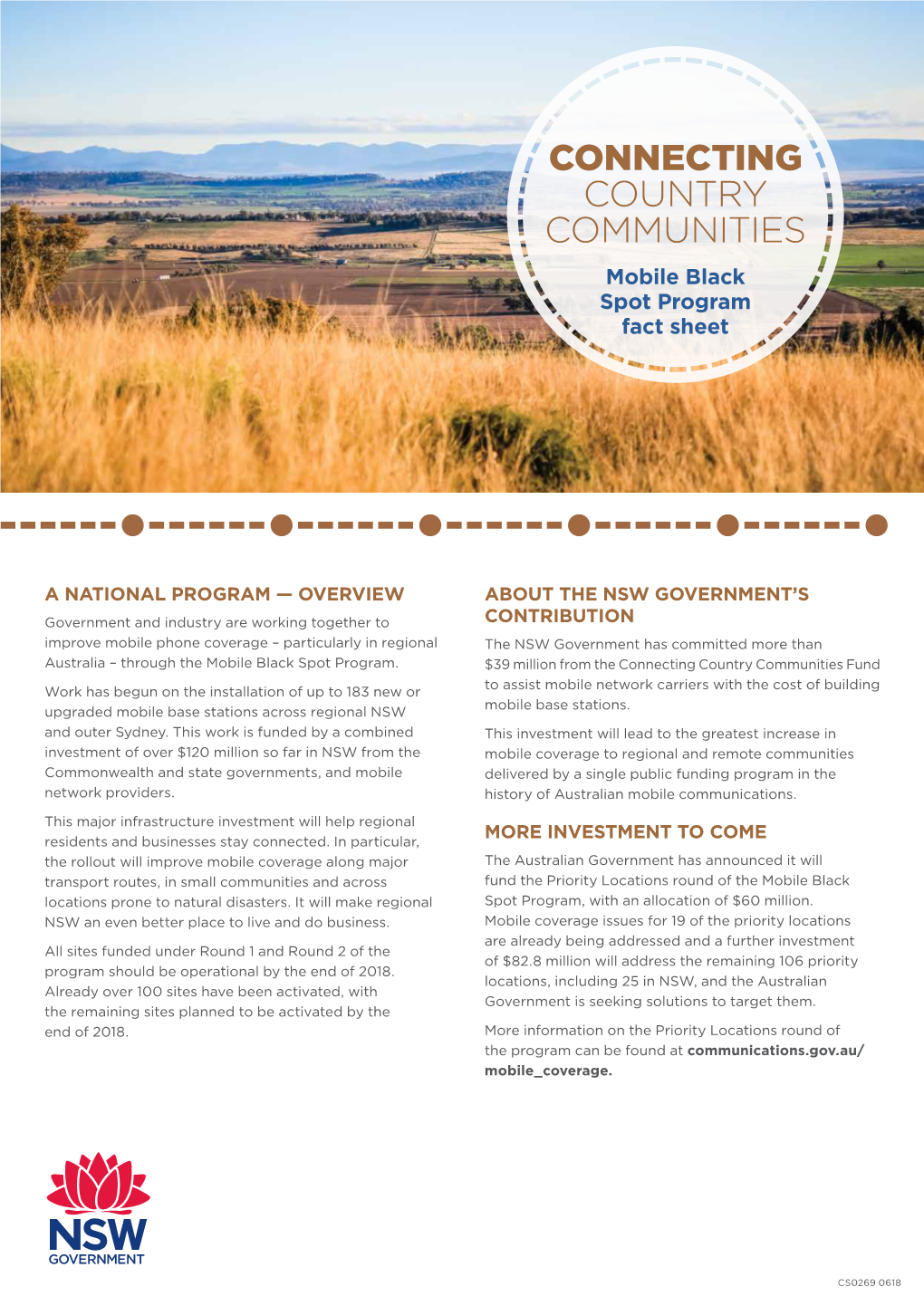 CONNECTING COUNTRY COMMUNITIES Mobile Black Spot Program Fact Sheet