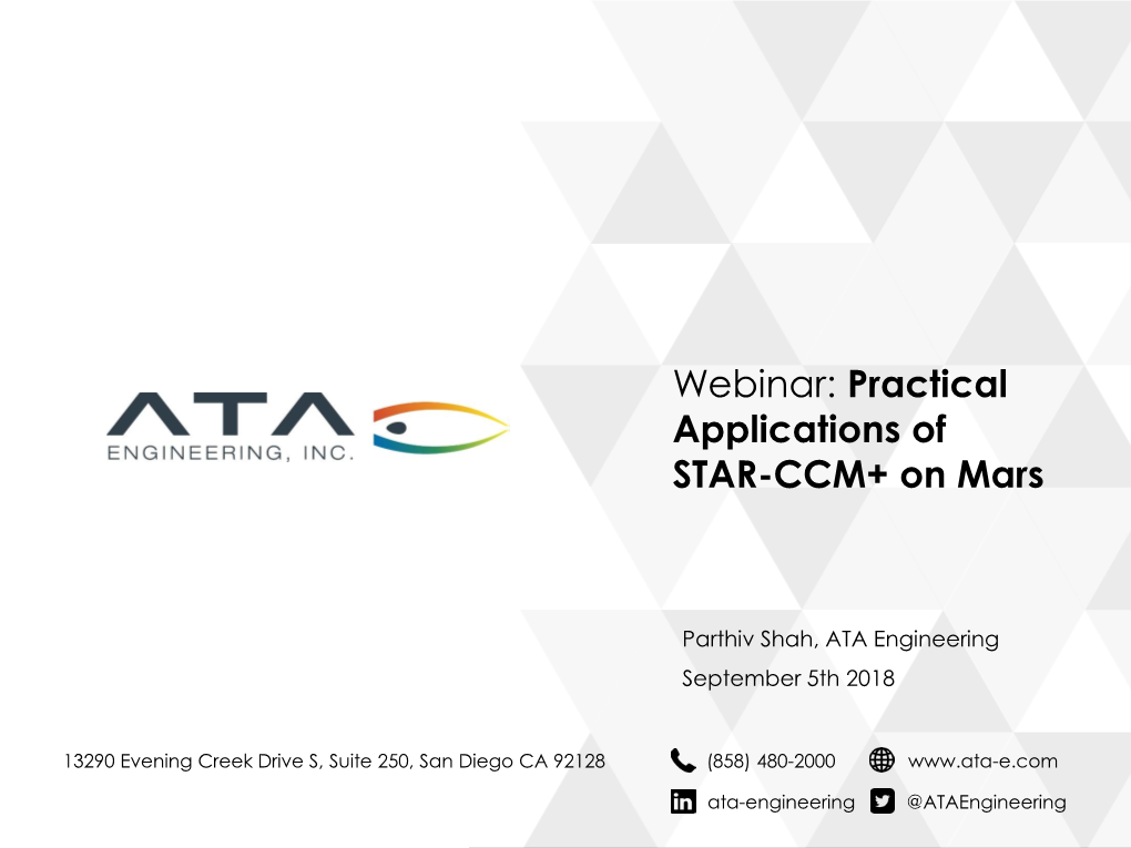 Webinar: Practical Applications of STAR-CCM+ on Mars