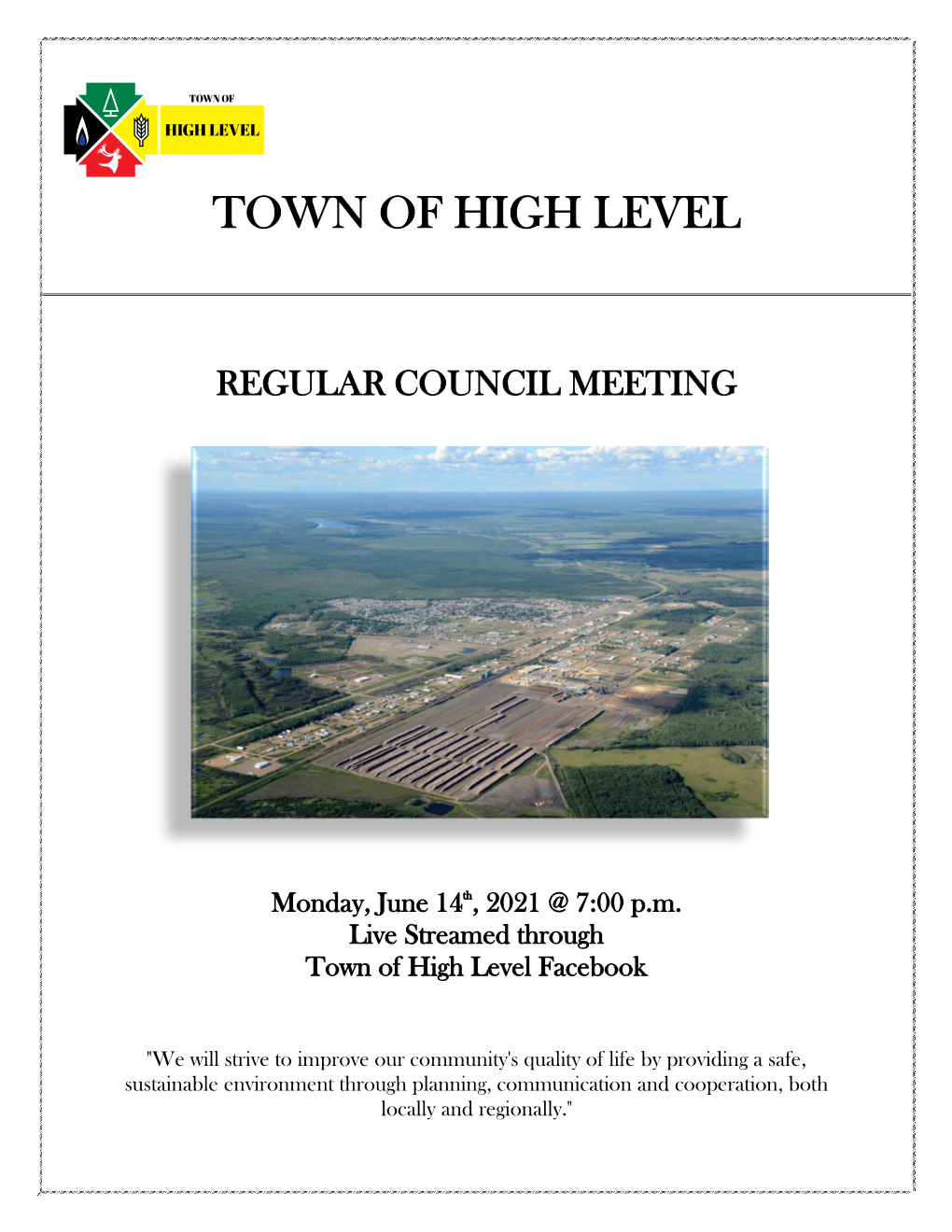 Town Council Regular Meeting Agenda
