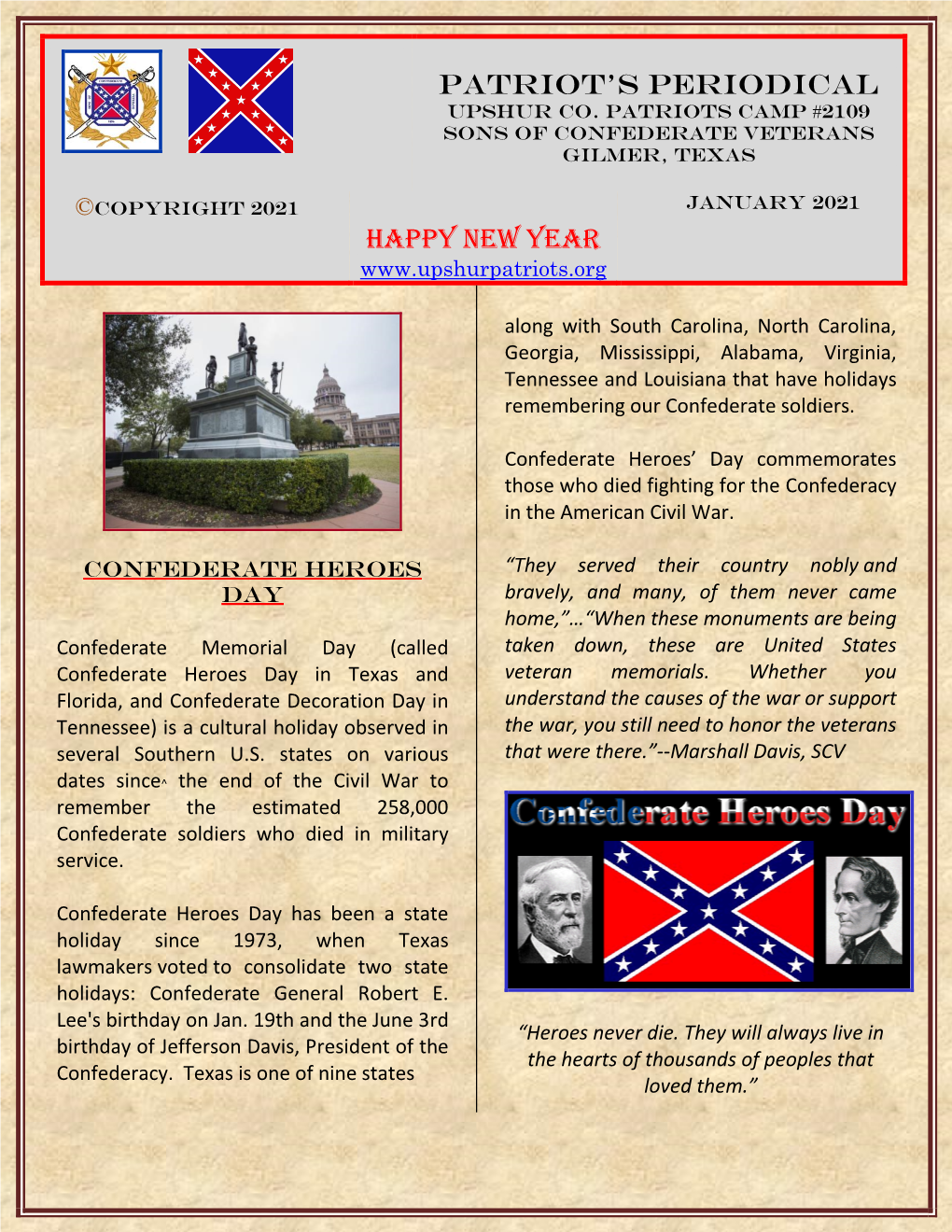 Patriot's Periodical Happy New Year