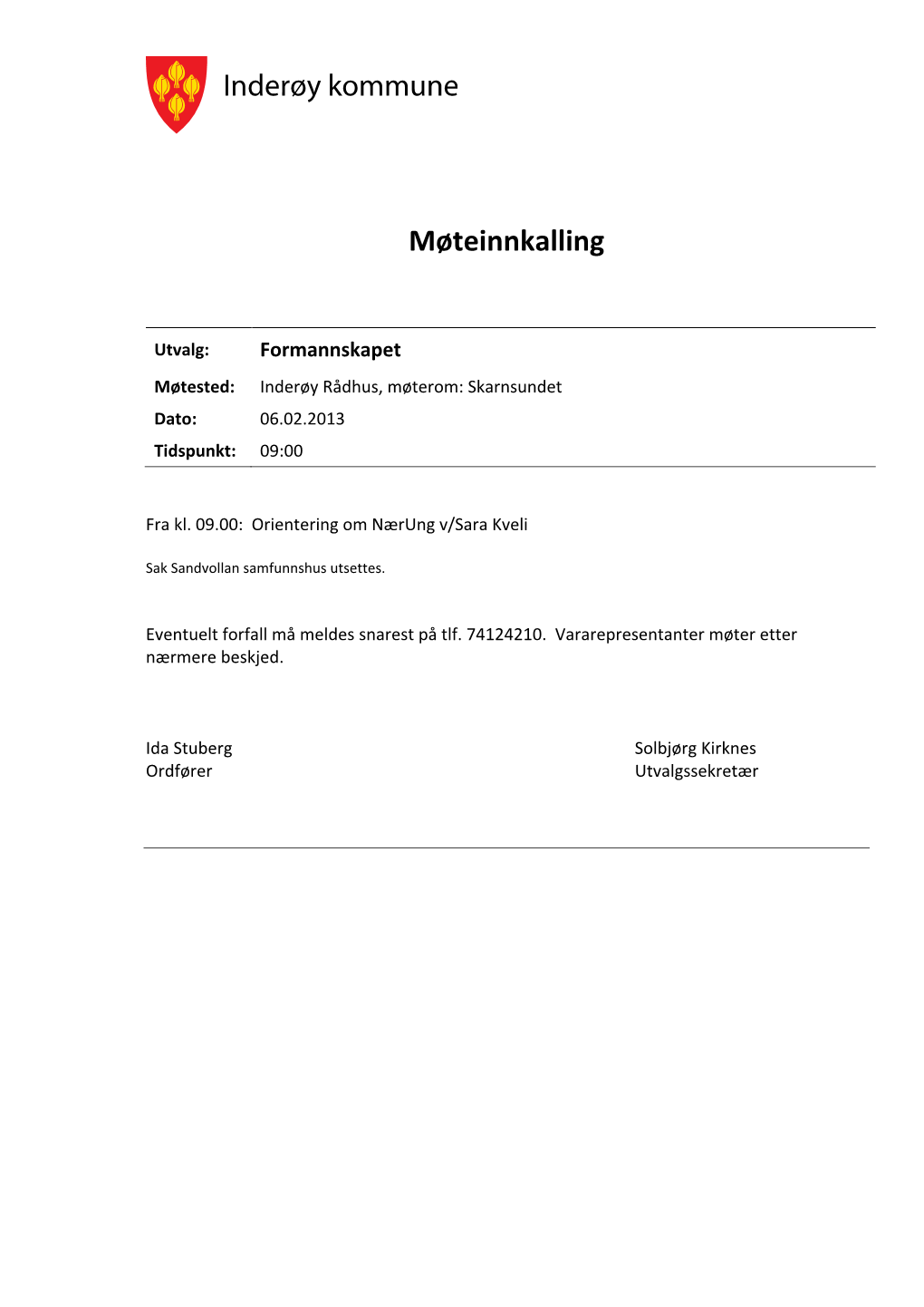 Møteinnkalling Formannskapet 06.02.2013.Pdf