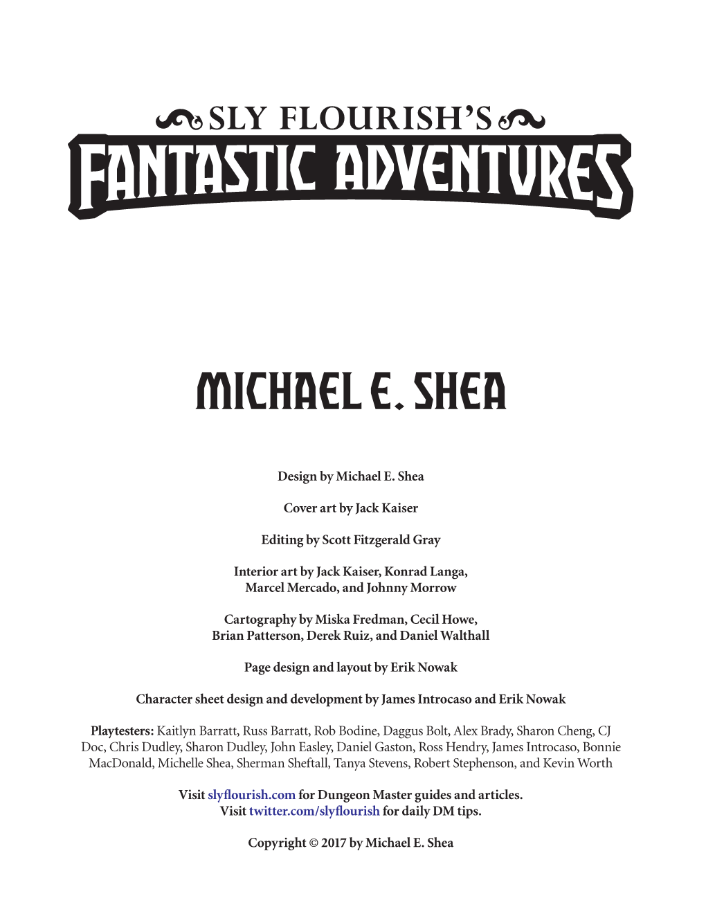 Fantastic Adventures Kickstarter Backers