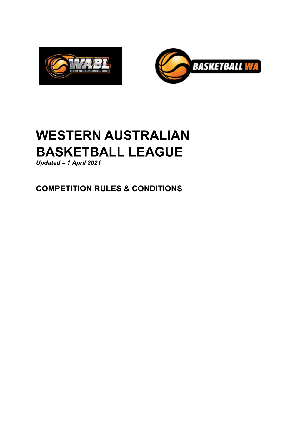 WESTERN AUSTRALIAN BASKETBALL LEAGUE Updated – 1 April 2021