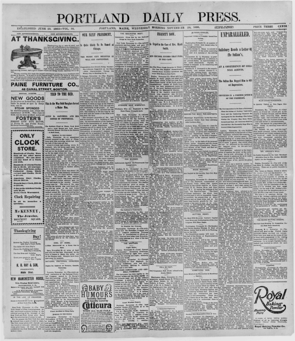 Portland Daily Press: November 20, 1895