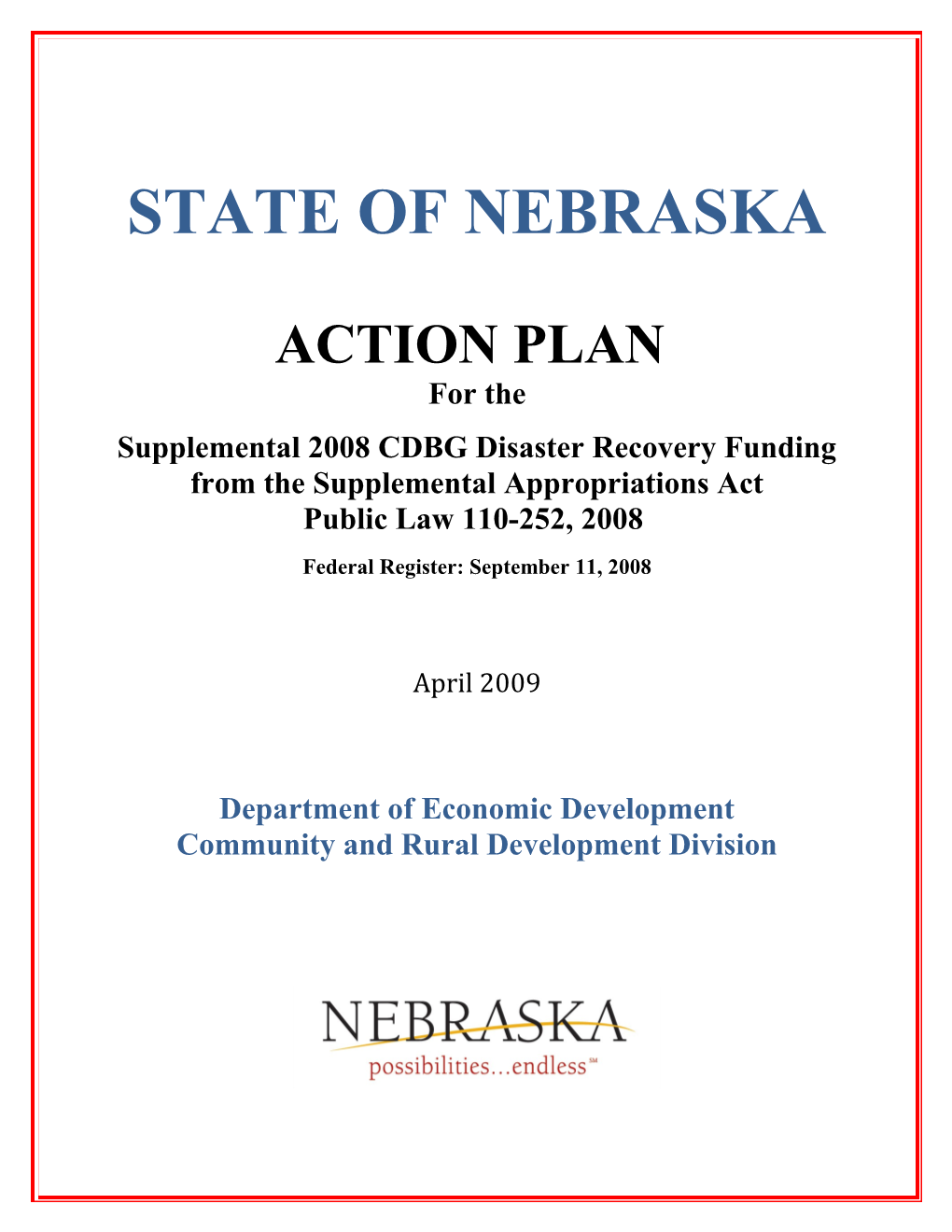 2008 CDBG Disaster Recovery Plan