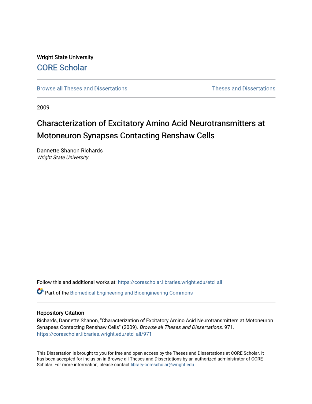 Characterization of Excitatory Amino Acid Neurotransmitters at Motoneuron Synapses Contacting Renshaw Cells