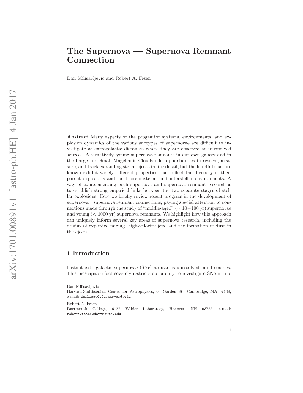 The Supernova--Supernova Remnant Connection