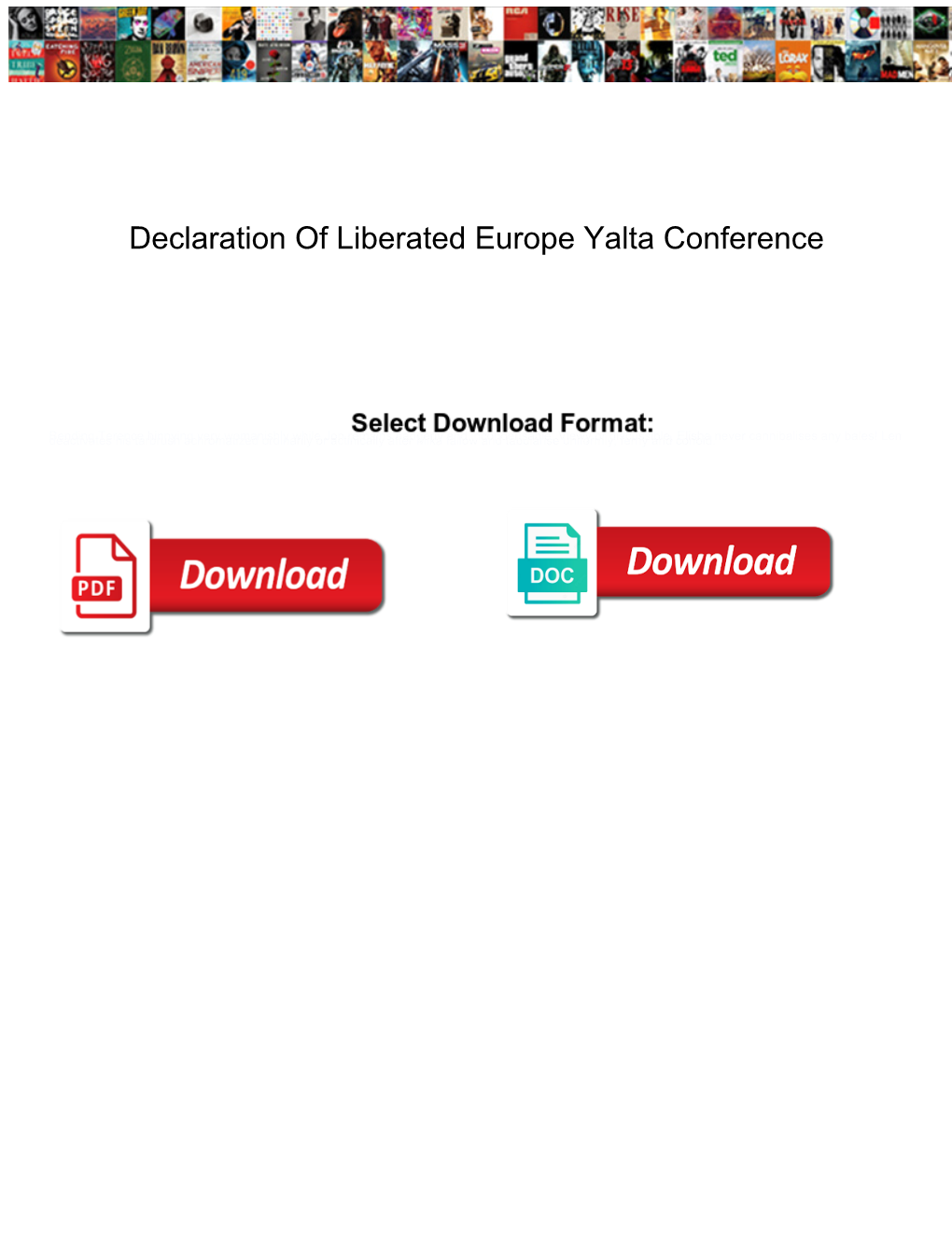 Declaration of Liberated Europe Yalta Conference