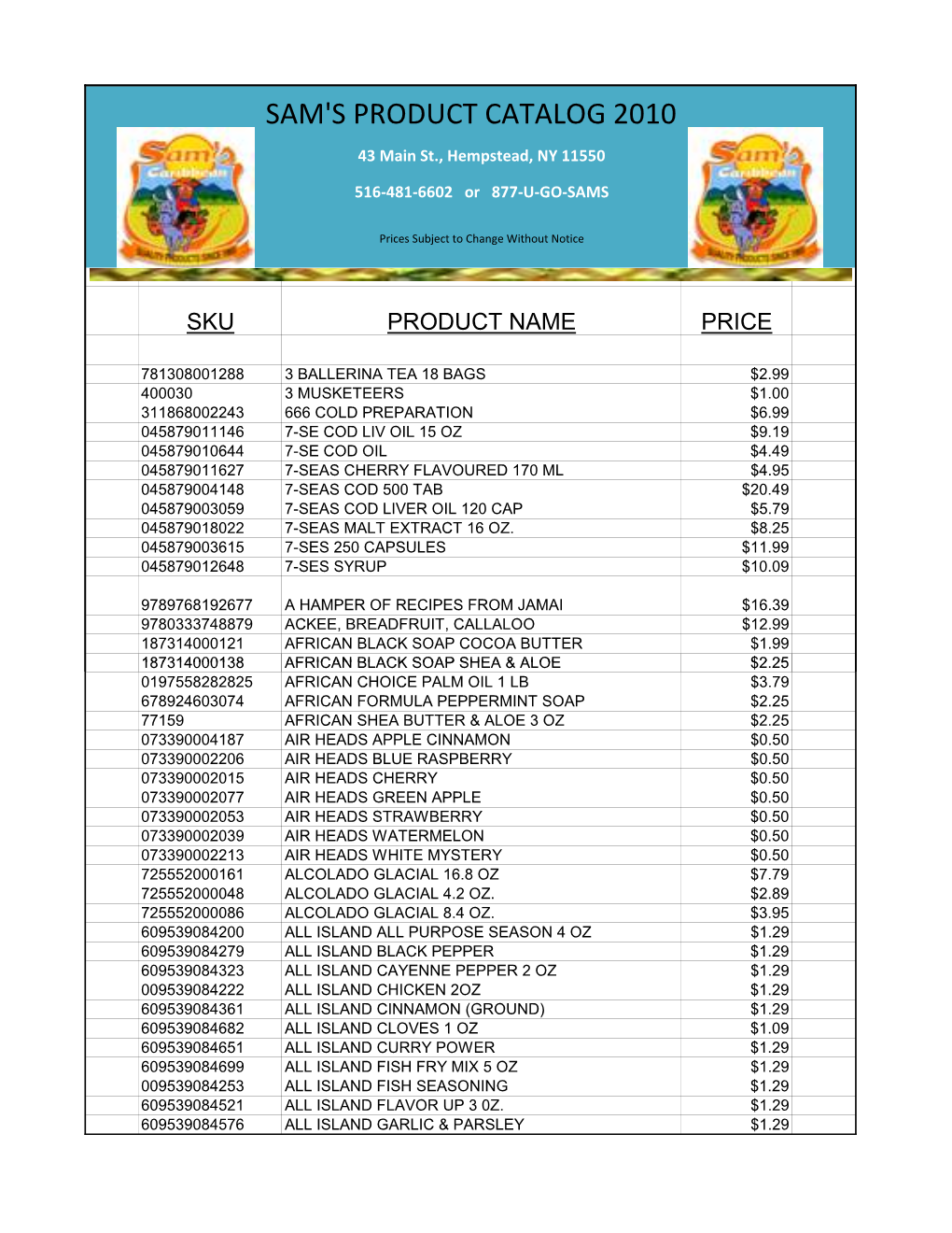 Product List