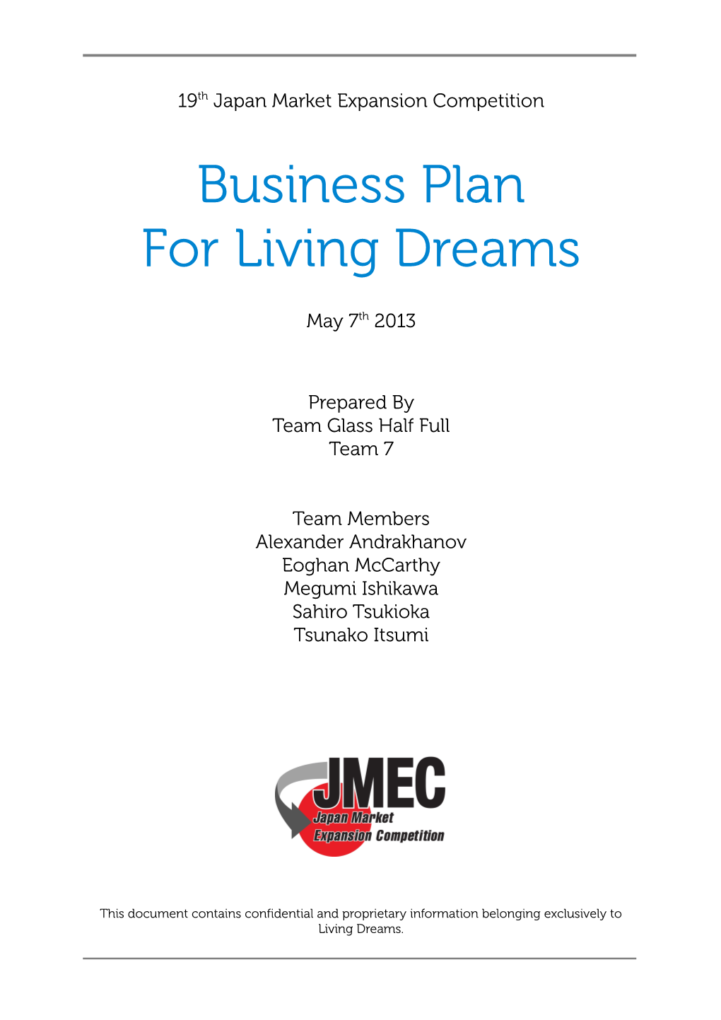 Business Plan for Living Dreams