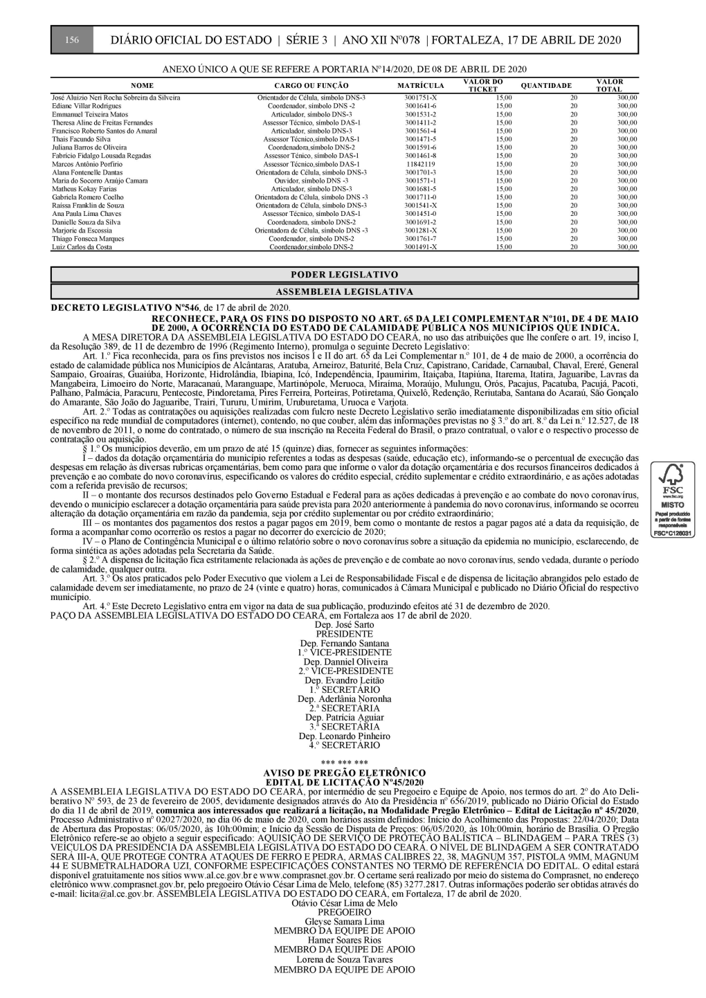 Decreto Legislativo Nº 546 De 17 Abril De 2020