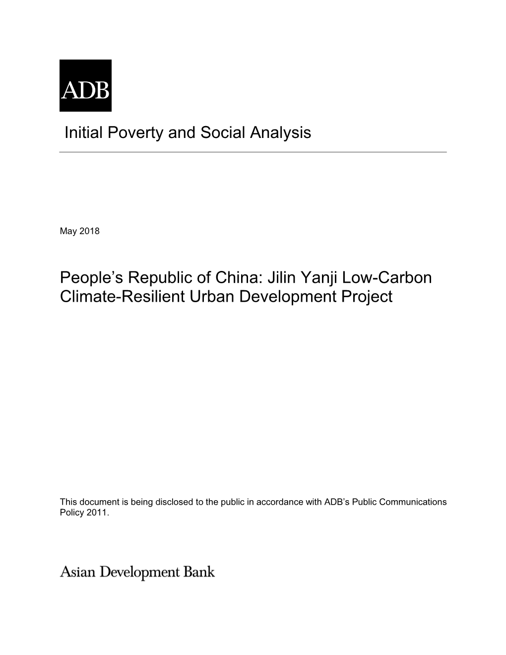 Jilin Yanji Low-Carbon Climate-Resilient Urban Development Project
