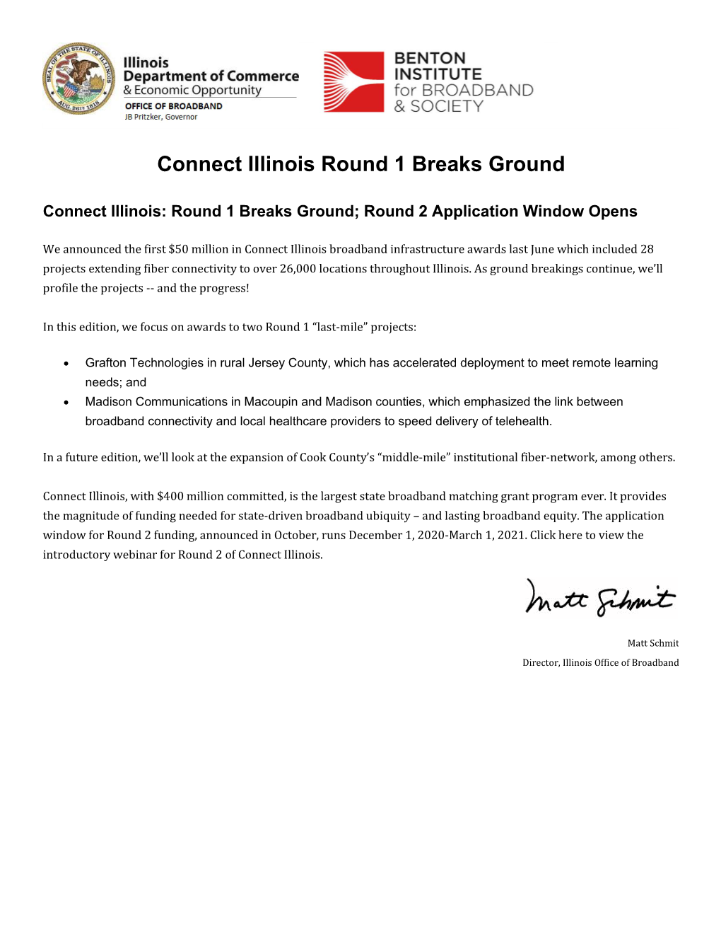 Connect Illinois Round 1 Breaks Ground