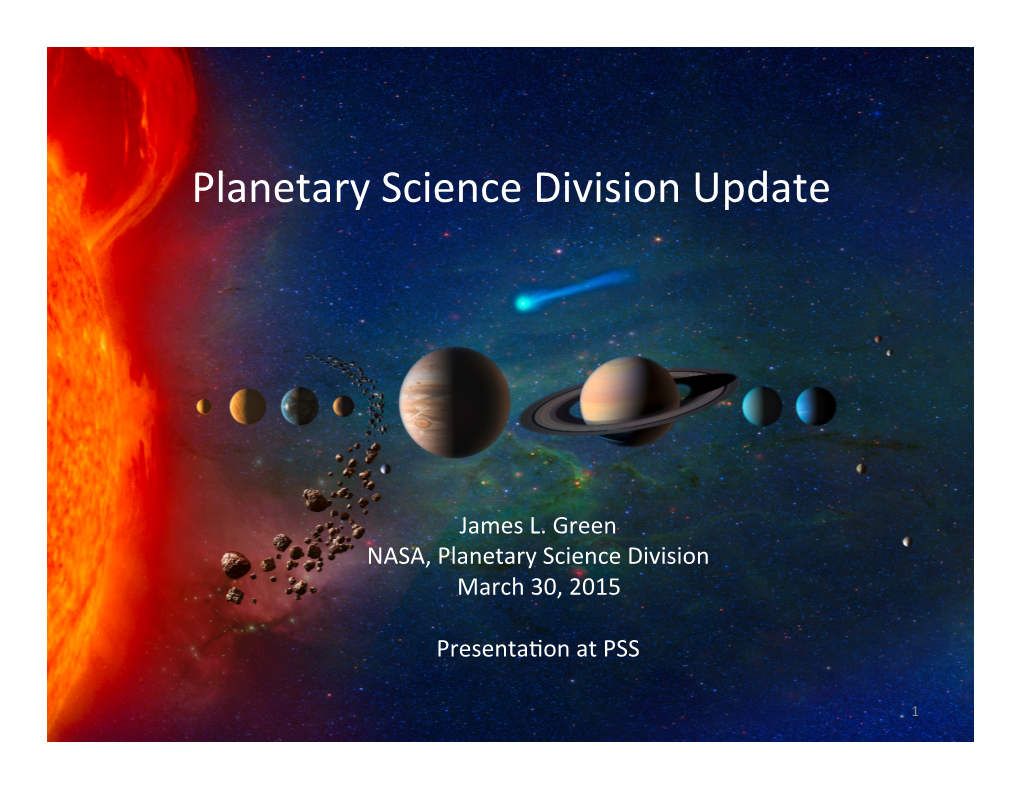 Planetary Science Division Update