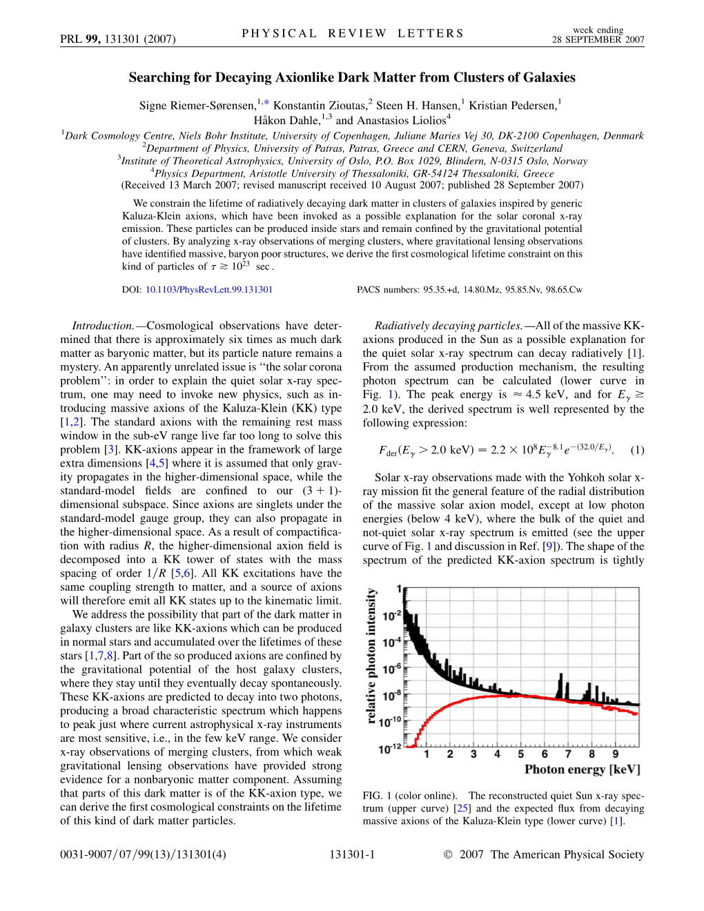 Searching for Decaying Axionlike Dark Matter from Clusters of Galaxies