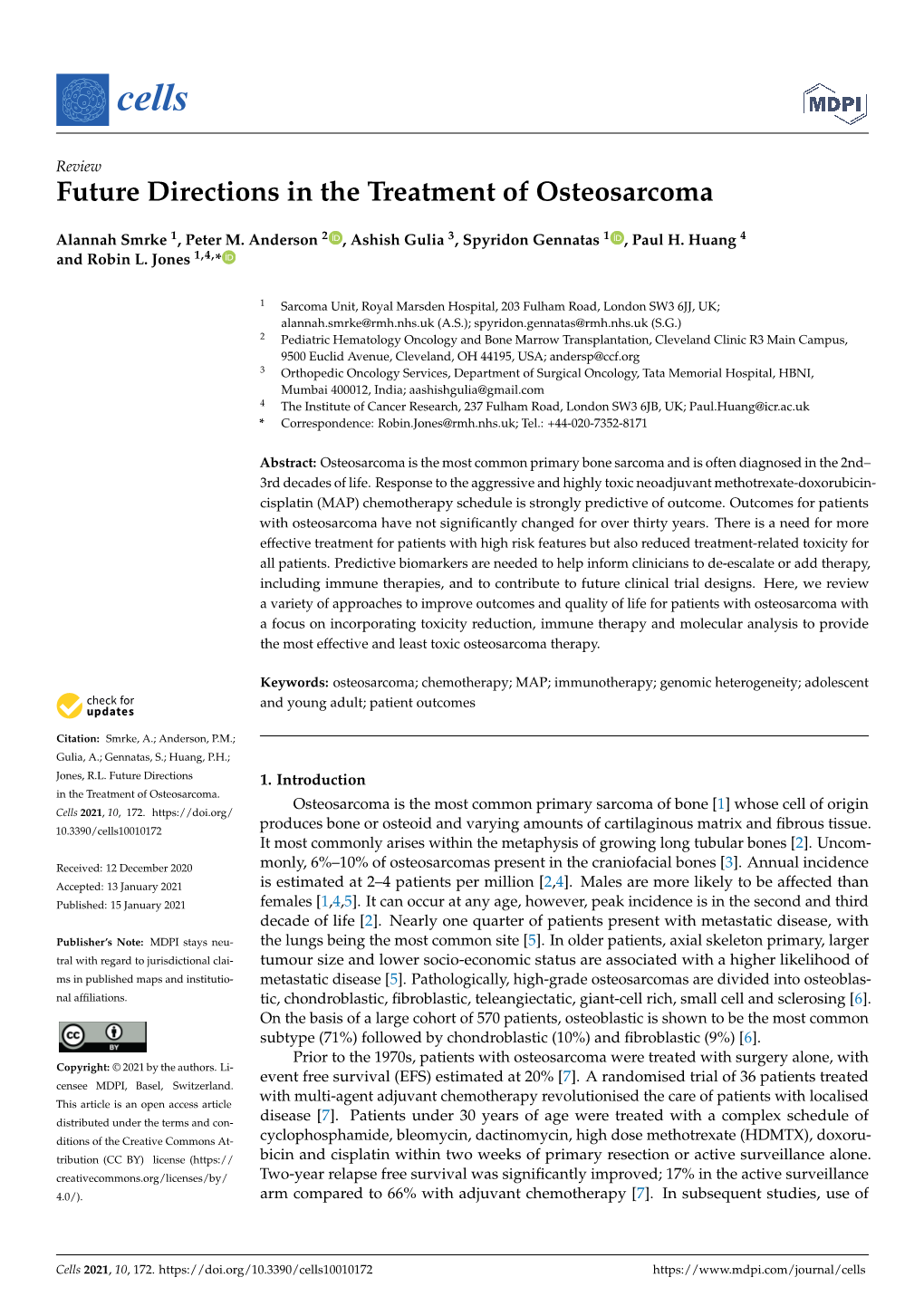 Future Directions in the Treatment of Osteosarcoma