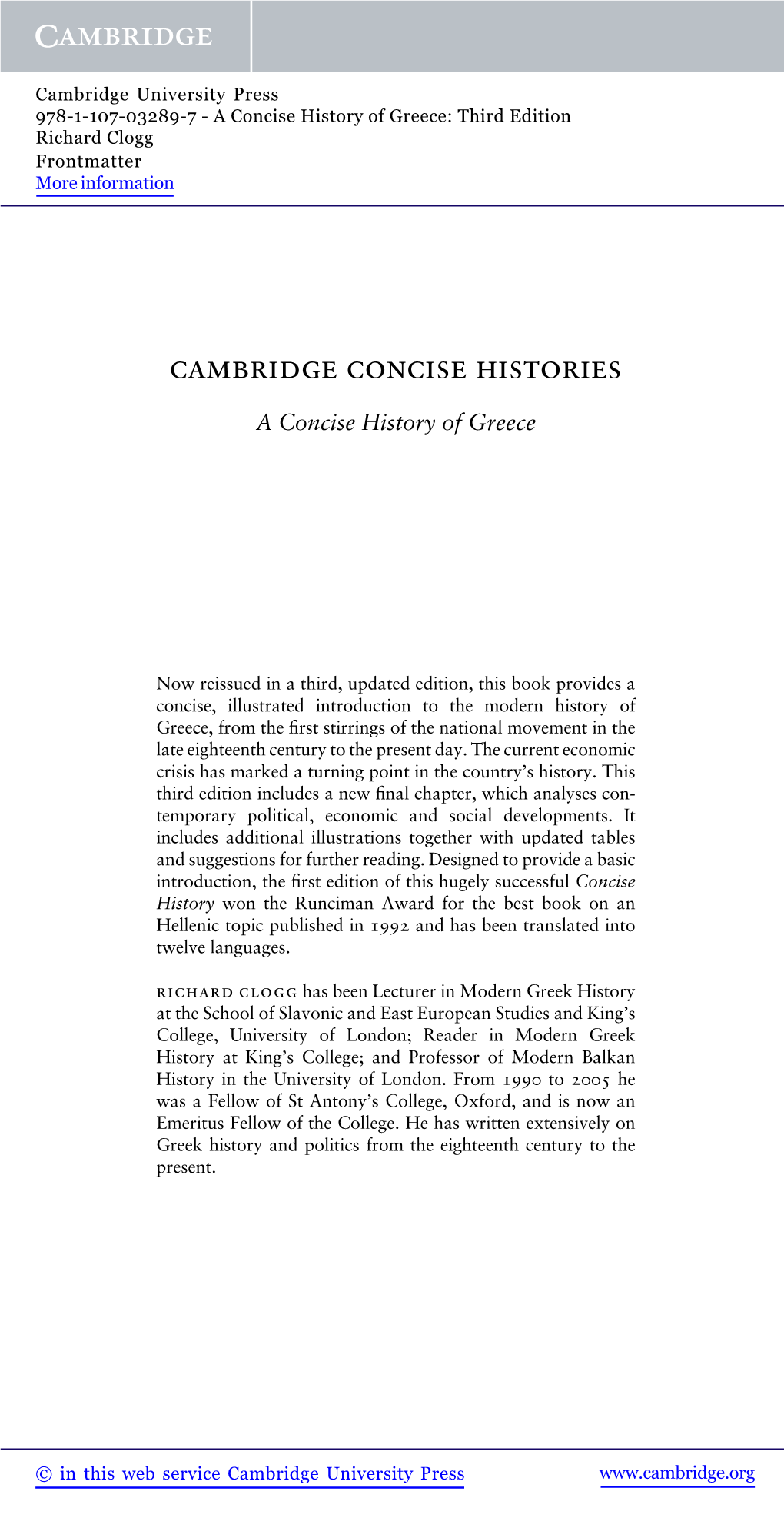 Cambridge Concise Histories