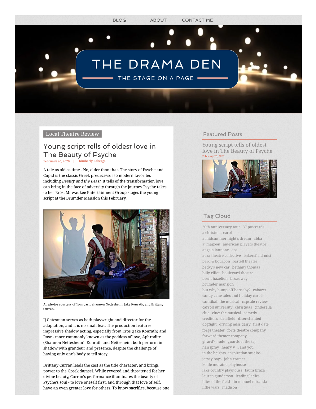 The Drama Den the Stage on a Page