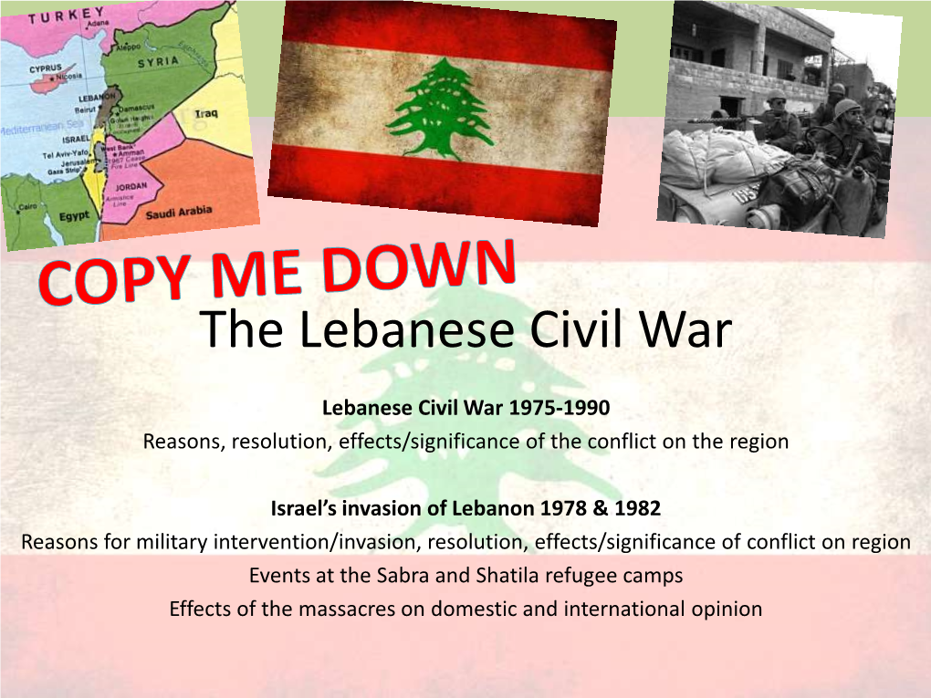 The Lebanese Civil War