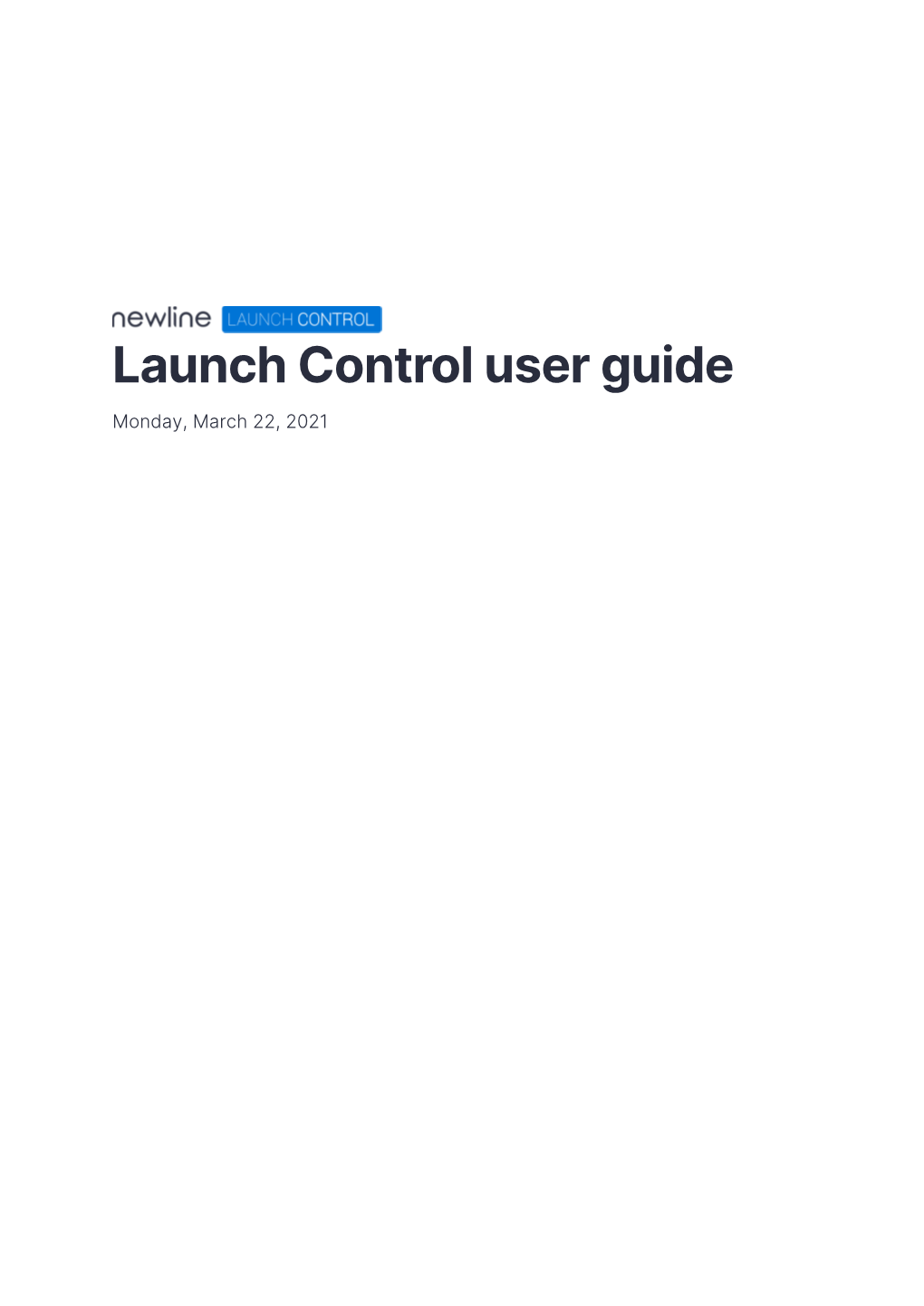 Launch Control User Guide