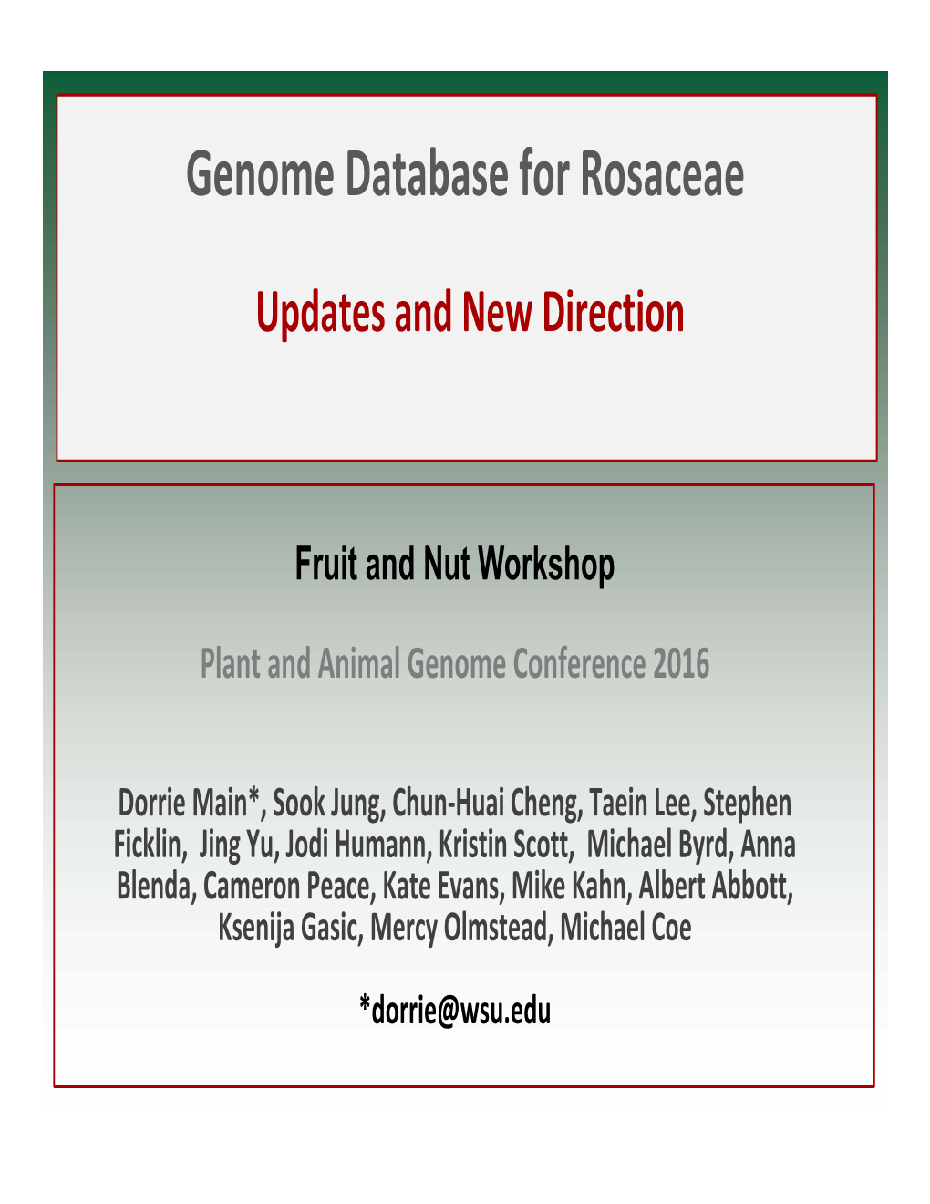 Genome Database for Rosaceae