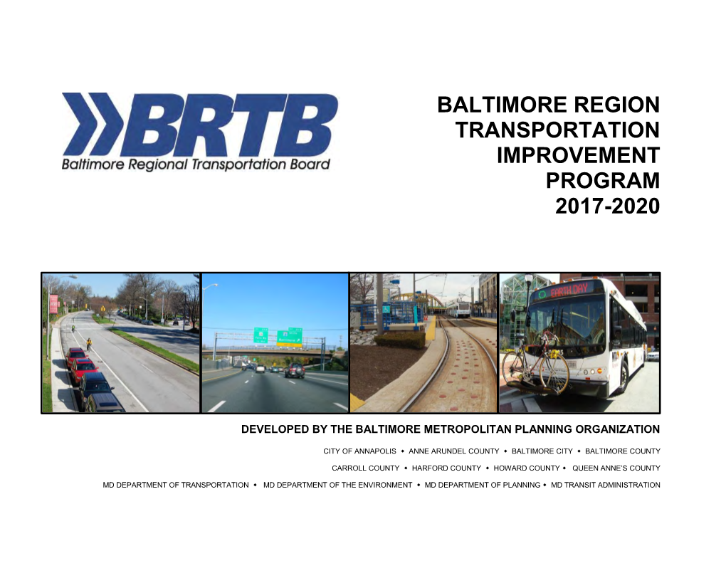 Baltimore Region Transportation Improvement Program 2017-2020