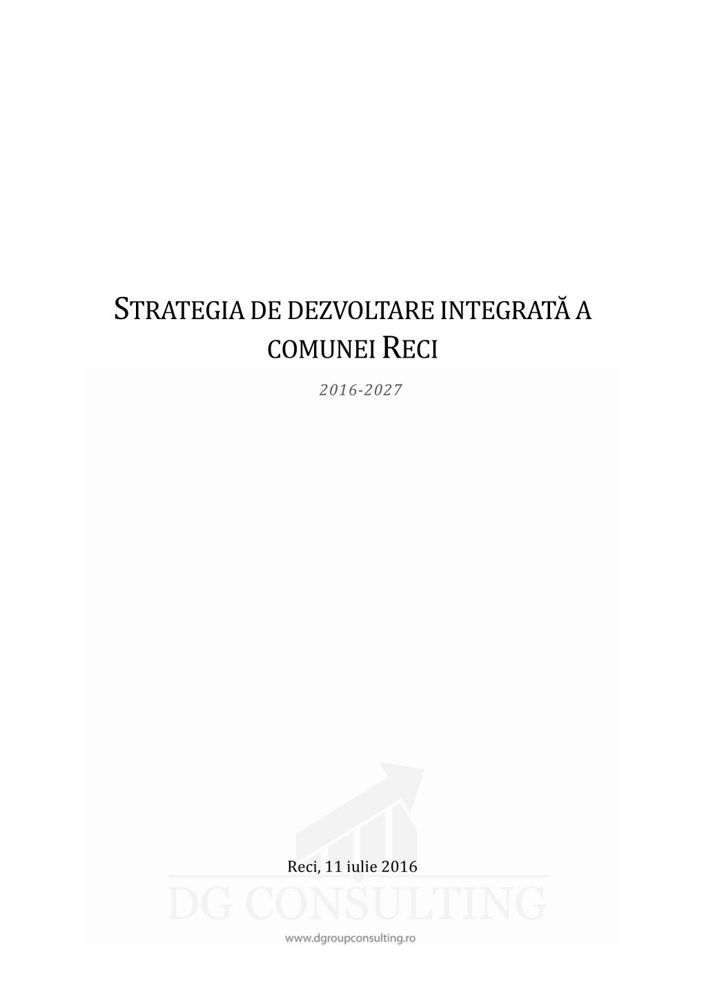 Strategia De Dezvoltare Integrata a Comunei Reci