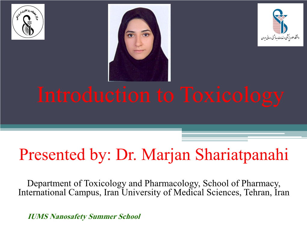 Introduction to Toxicology