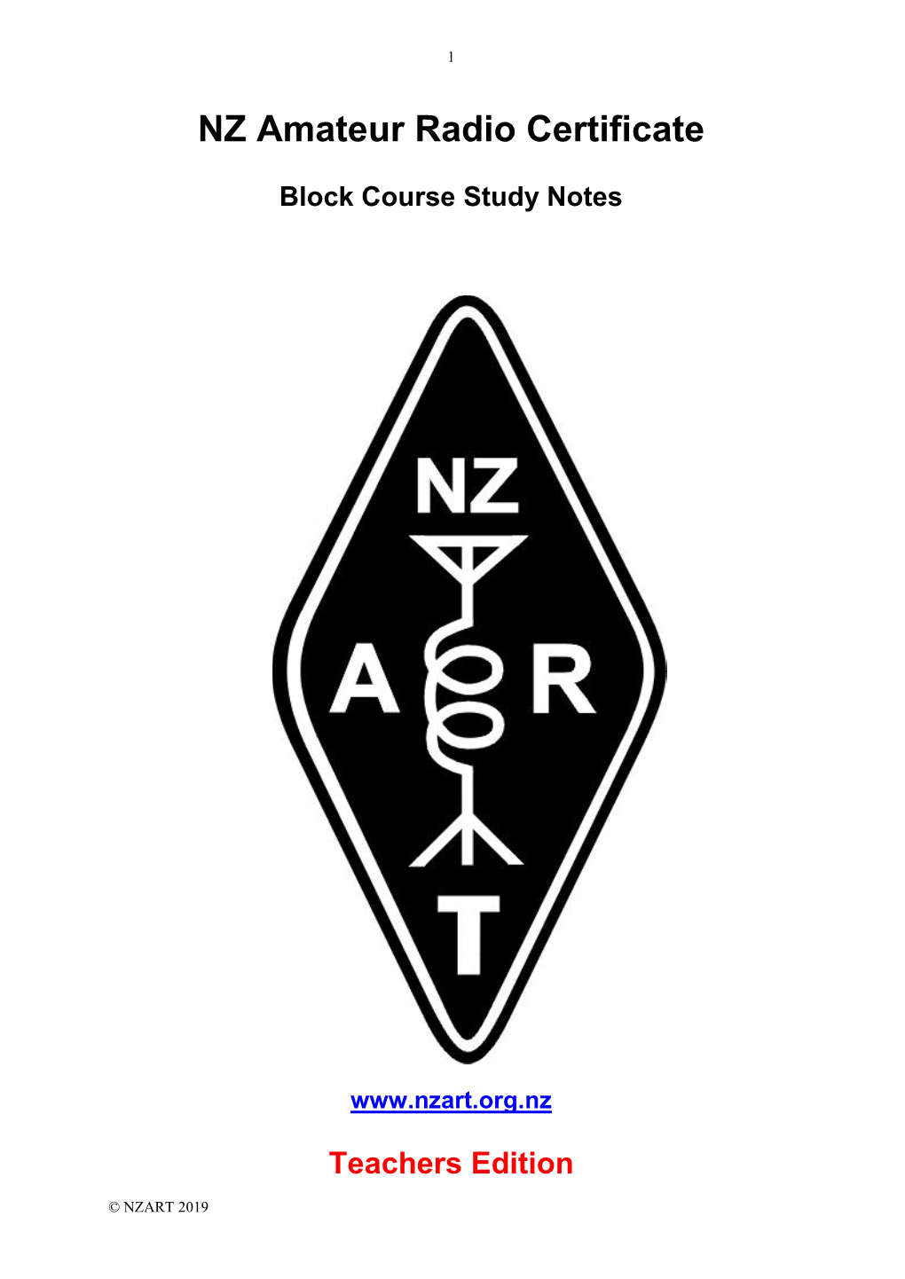 NZ Amateur Radio Certificate