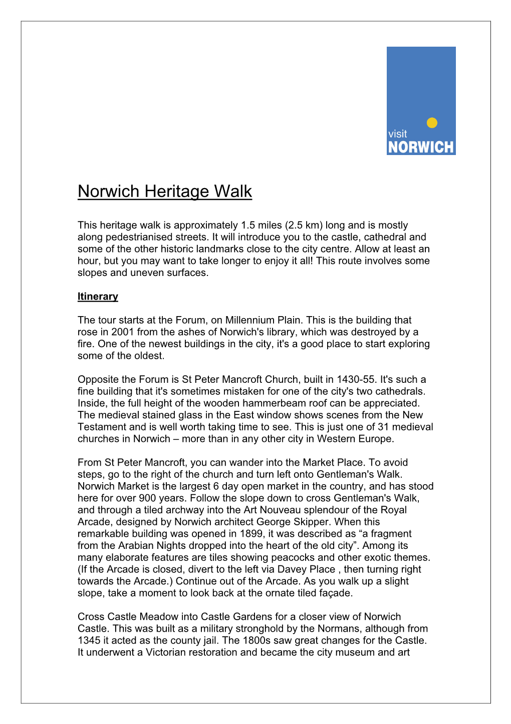 Norwich Heritage Walk