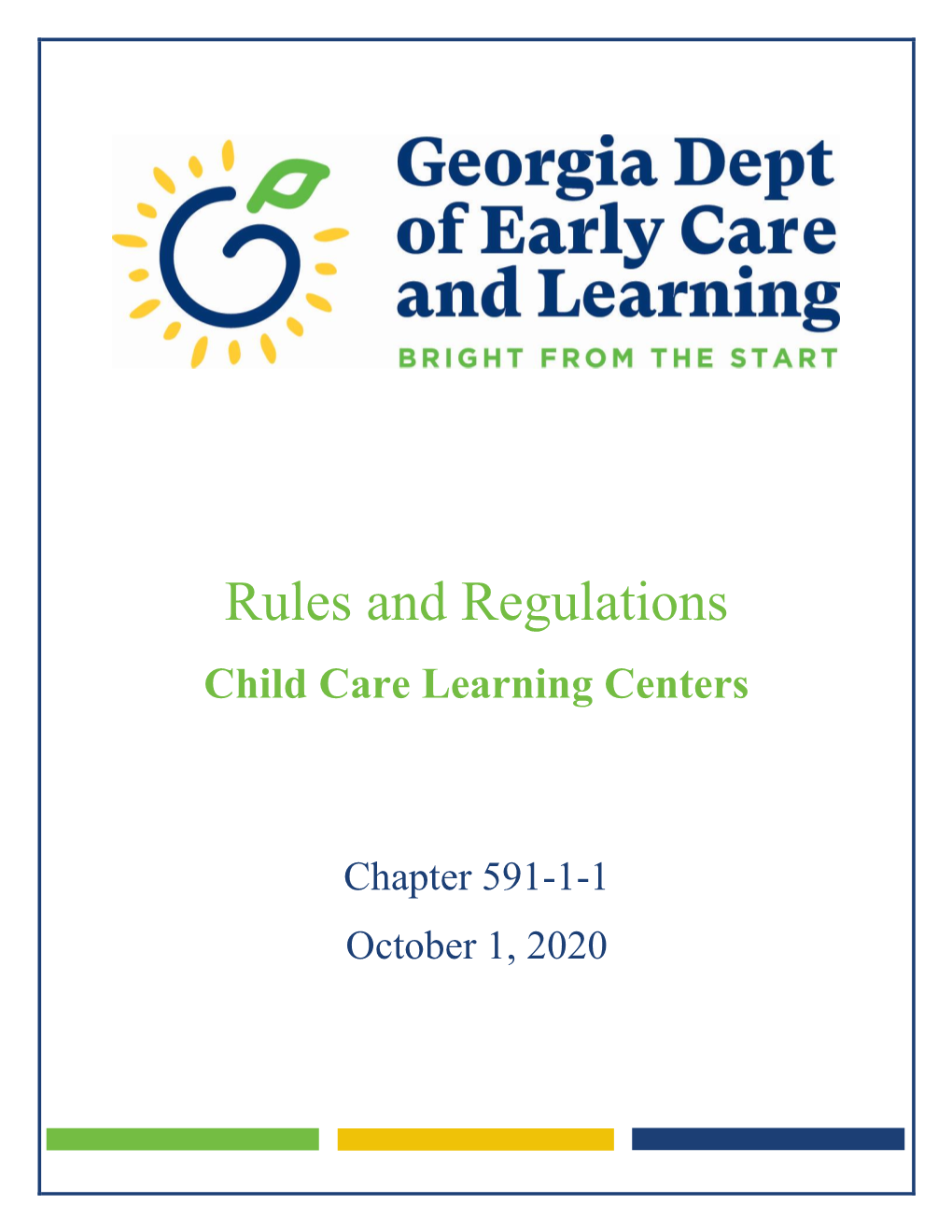 Rules and Regulations Child Care Learning Centers