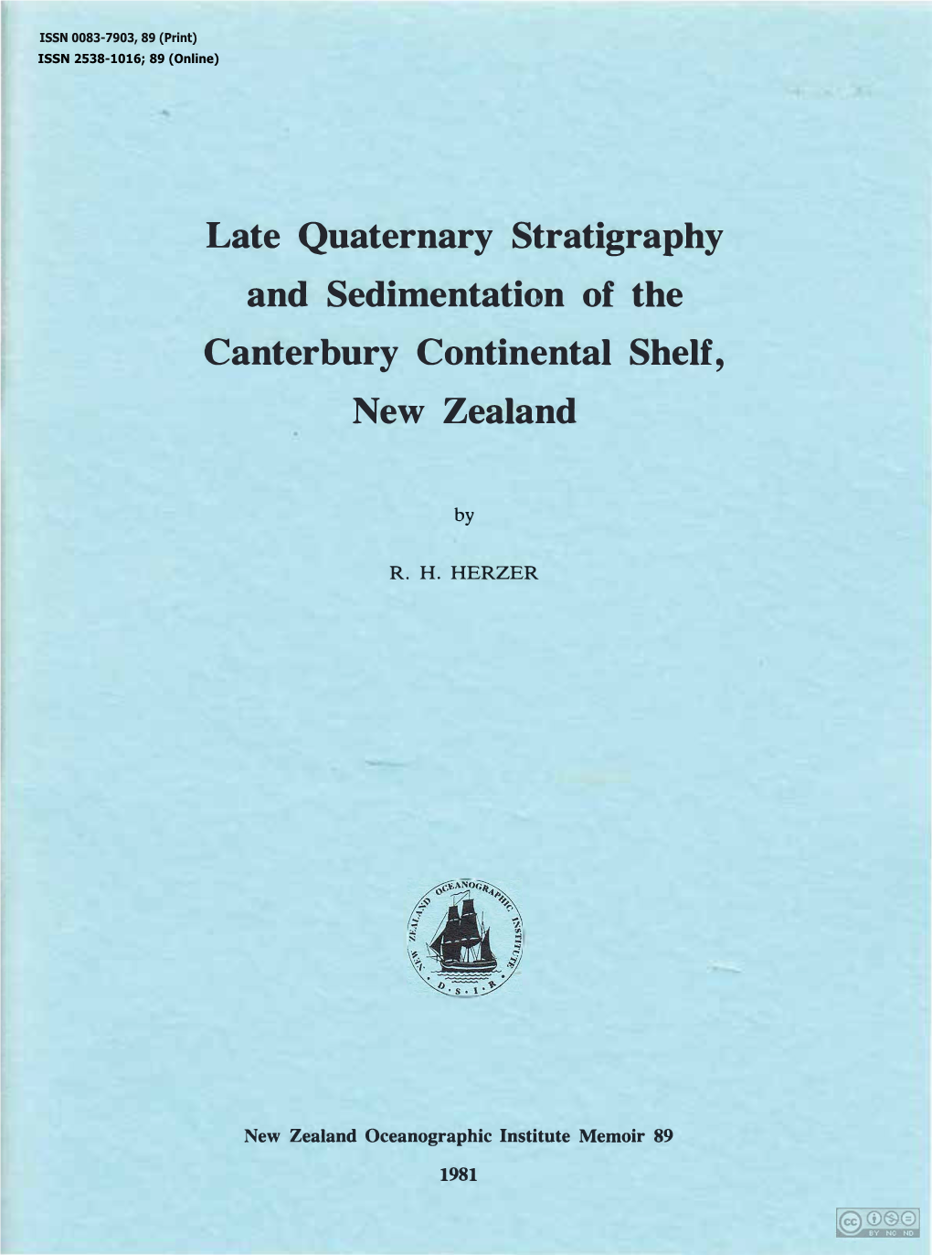 Late Quaternary Stratigraphy and Sedimentation of the Canterbury Continental Shelf, New Zealand