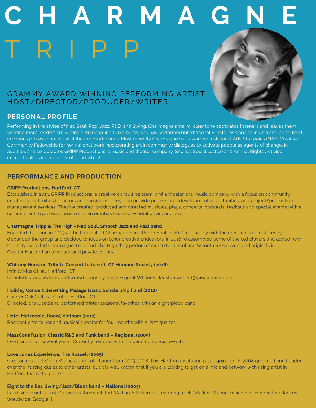 Charmagne Tripp Arts Resume