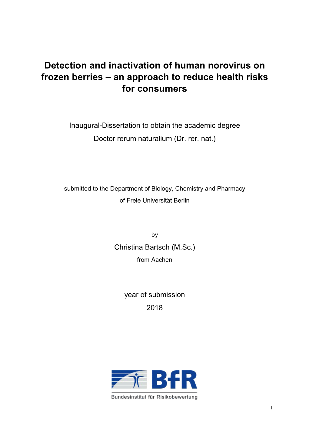 Detection and Inactivation of Human Norovirus on Frozen Berries – an Approach to Reduce Health Risks for Consumers