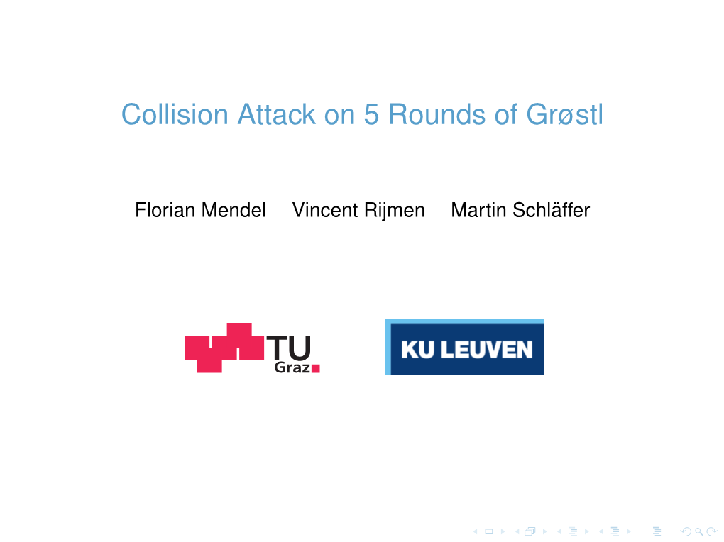 Collision Attack on 5 Rounds of Grøstl