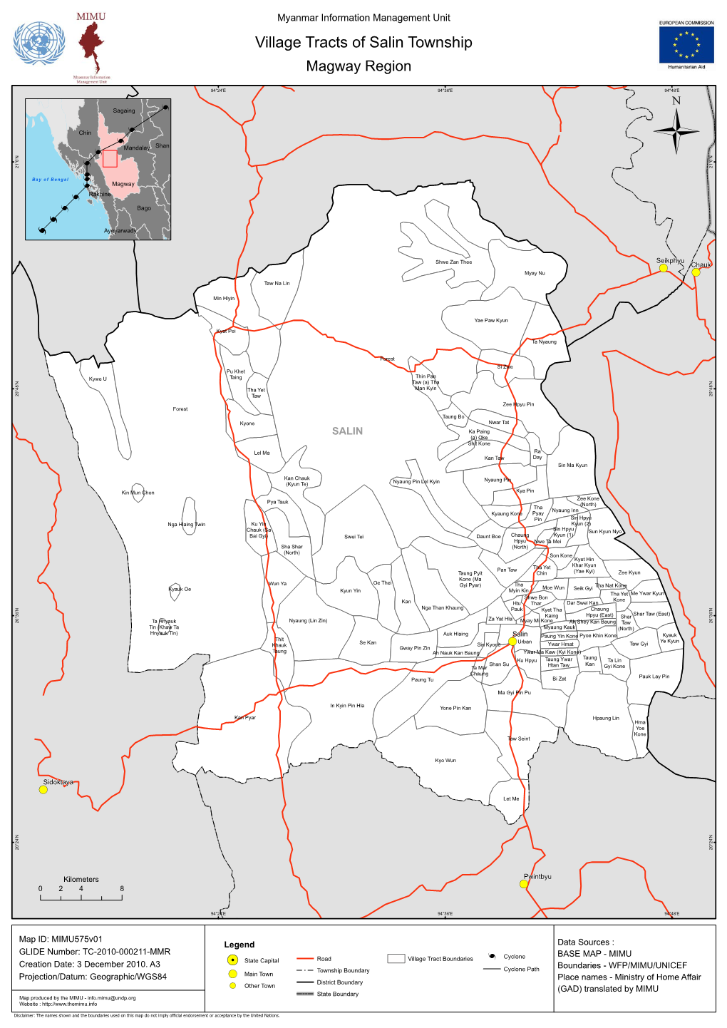 Village Tracts of Salin Township Magway Region