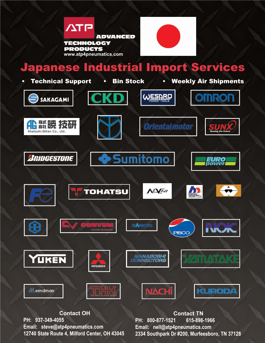 Japanese Industrial Import Services • Technical Support • Bin Stock • Weekly Air Shipments