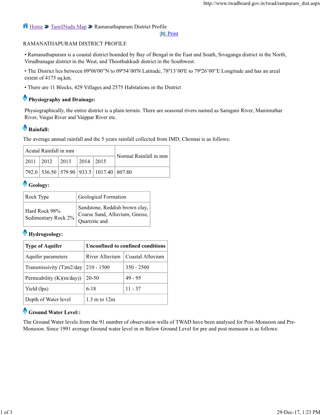 Home Tamilnadu Map Ramanathapuram District Profile