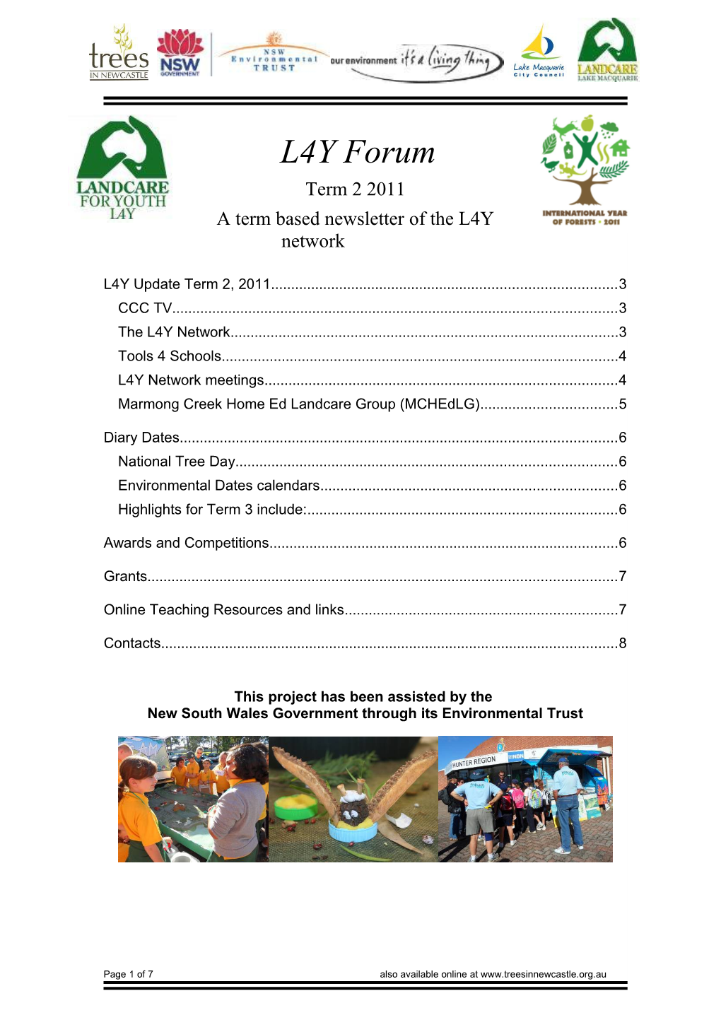 L4Y Forum- 2010 Term 2 Newsletter