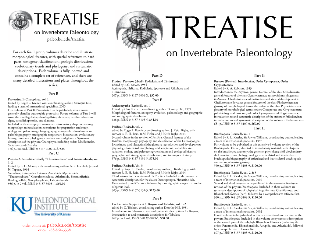 TREATISE Paleo.Ku.Edu/Treatise TREATISE