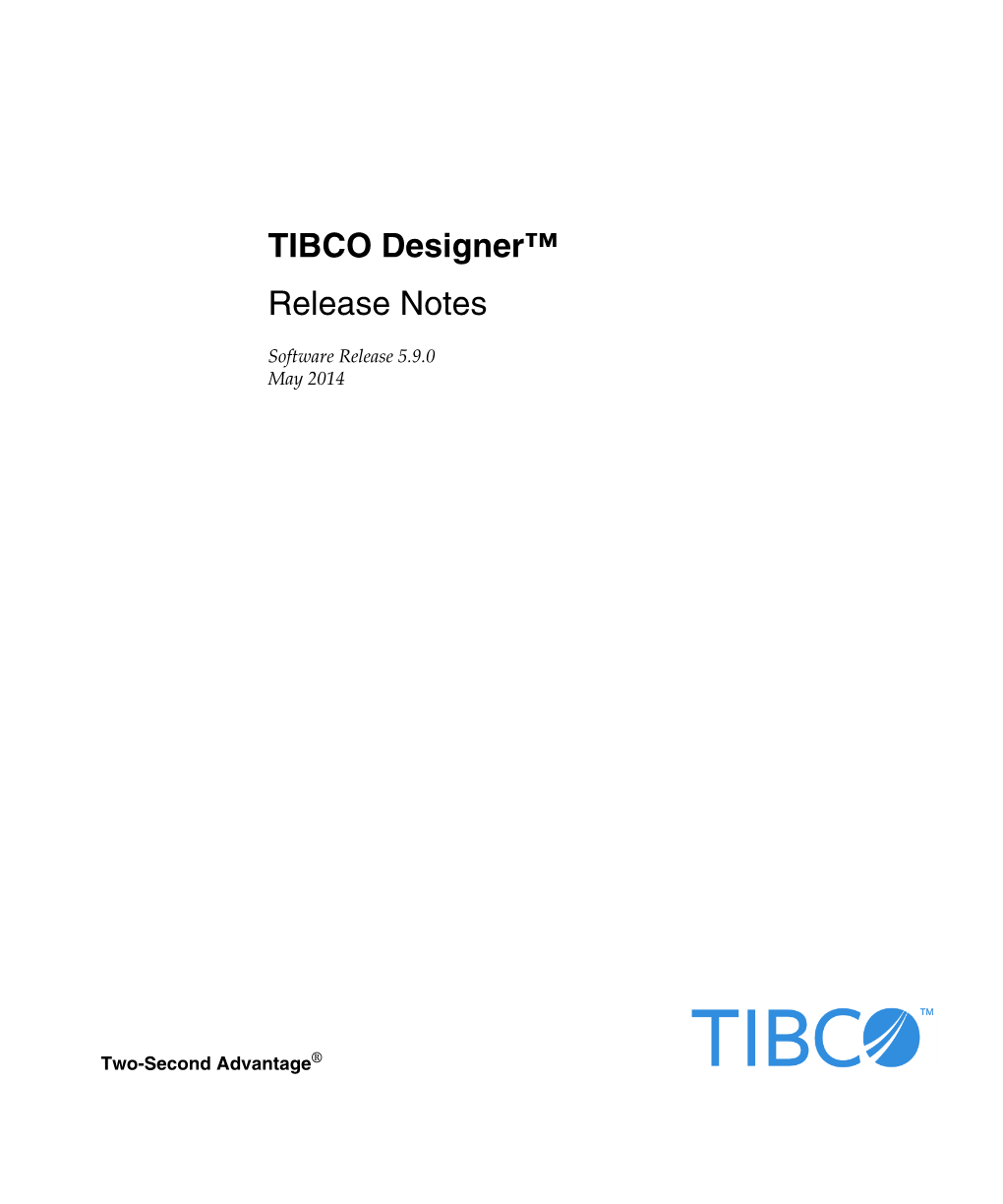 TIBCO Designer™ Release Notes