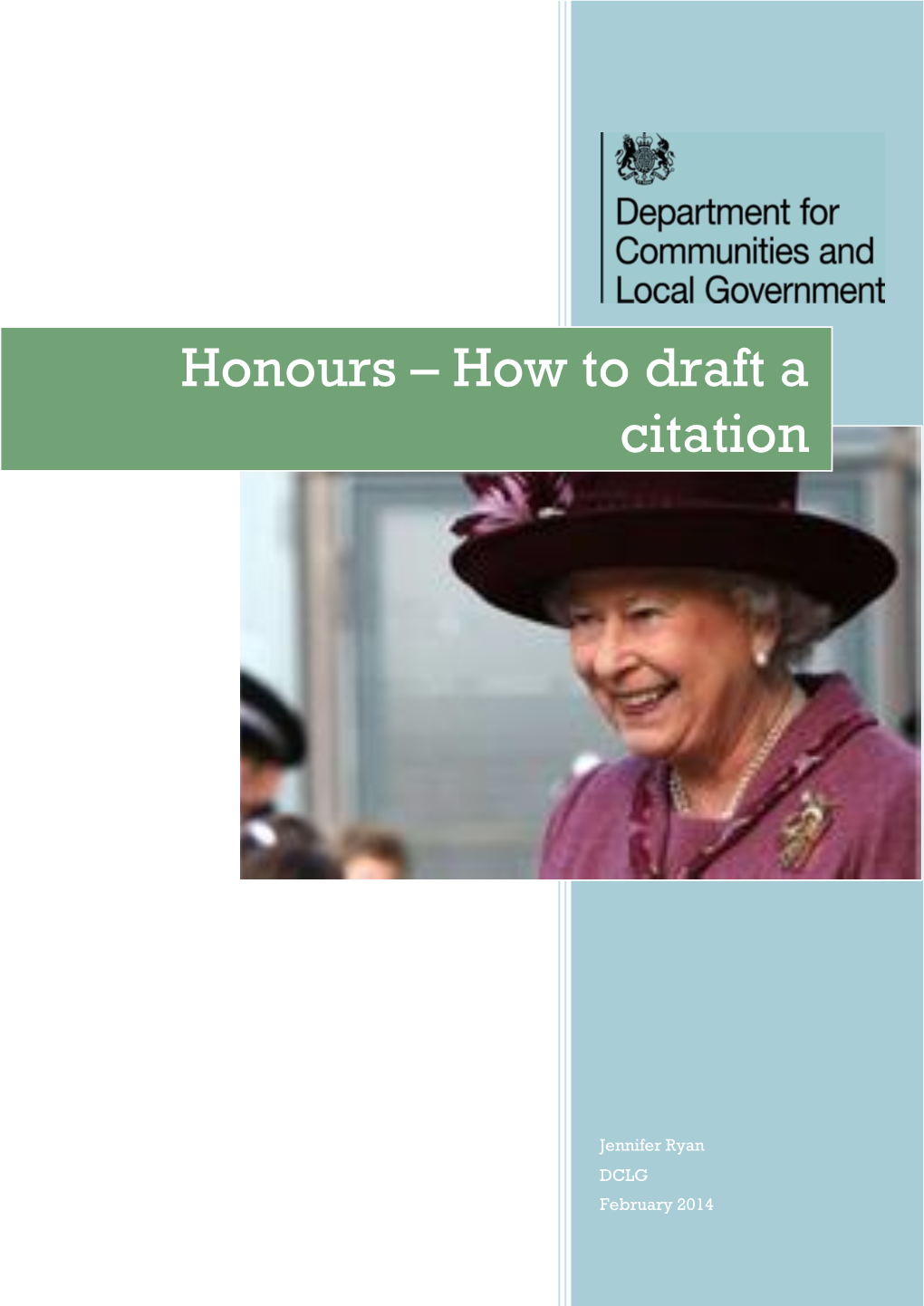 Honours – How to Draft a Citation