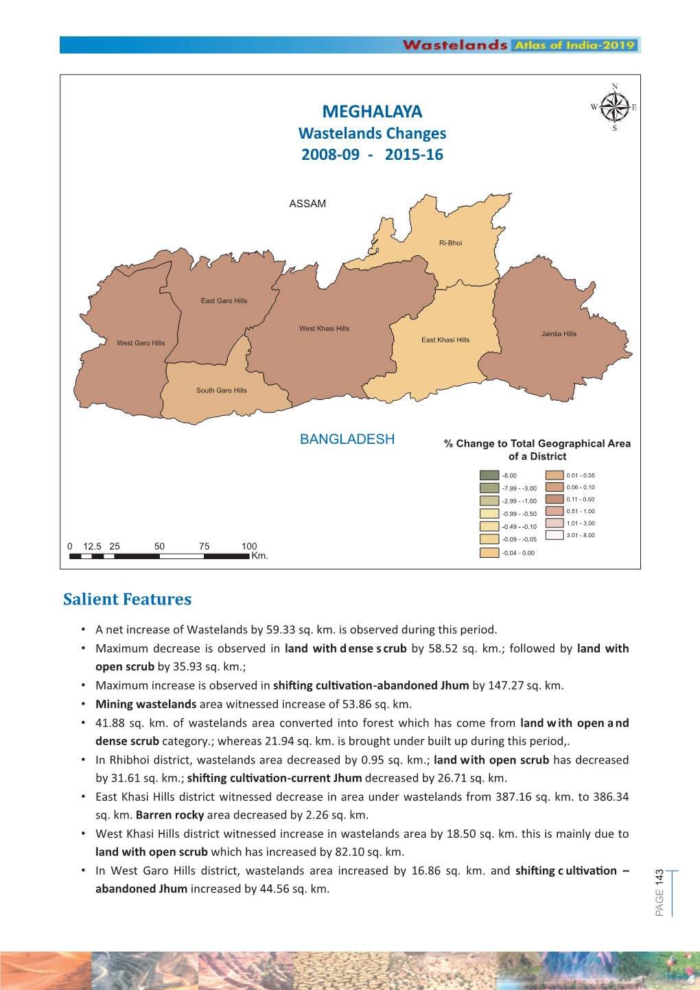 MEGHALAYA Spatial Distribution of Wastelands 2015-16