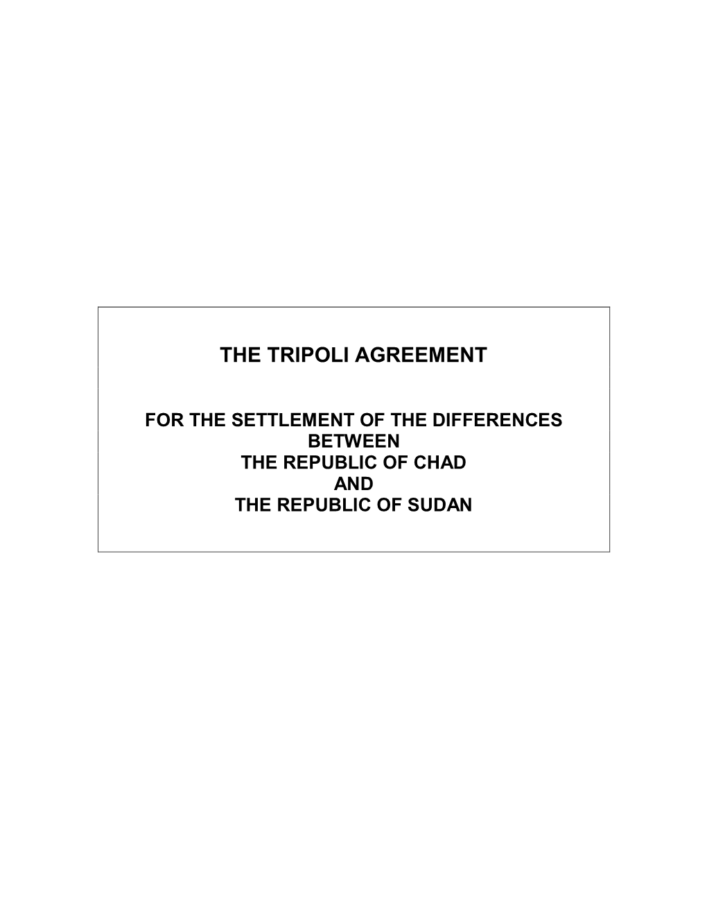 The Tripoli Agreement