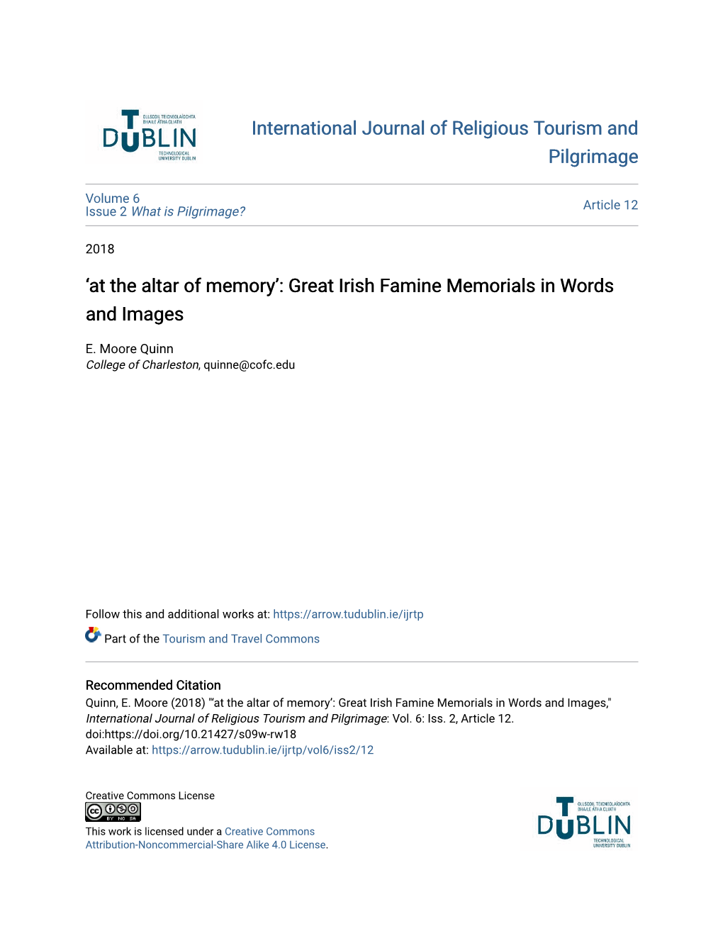 Great Irish Famine Memorials in Words and Images