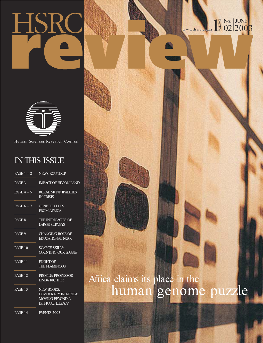 HSRC Review. Volume 1 Number 2, June 2003